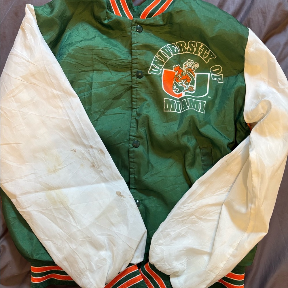 University of Miami Green and White Jacket